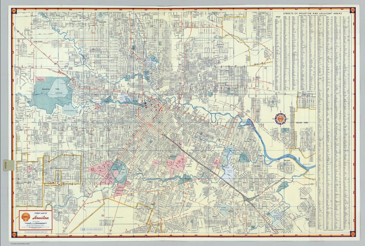 փողոց քարտեզի Houston