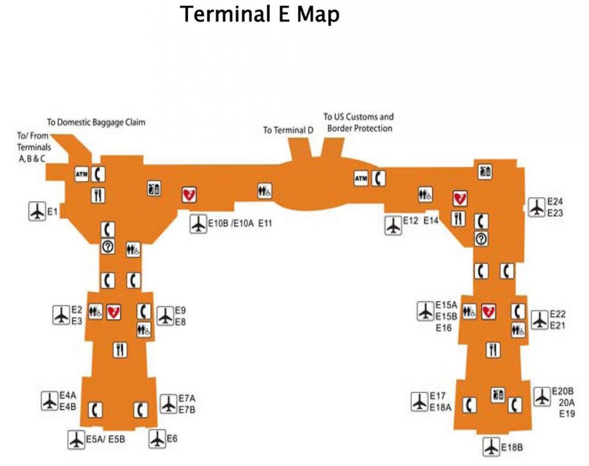 Հյուսթոնի օդանավակայան տերմինալ էլեկտրոնային քարտեզի վրա