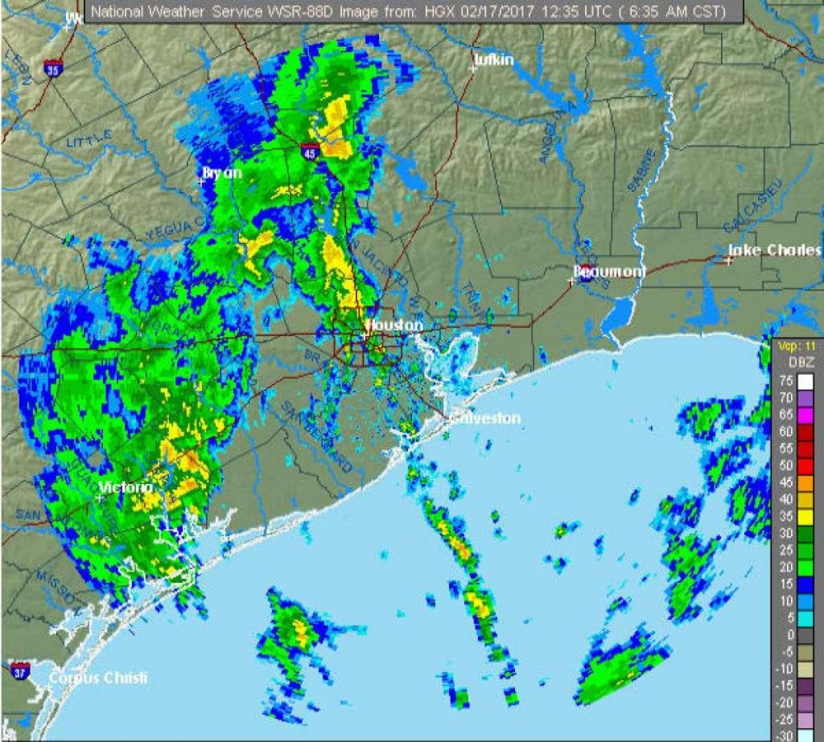 անձրեւի քարտեզի Houston