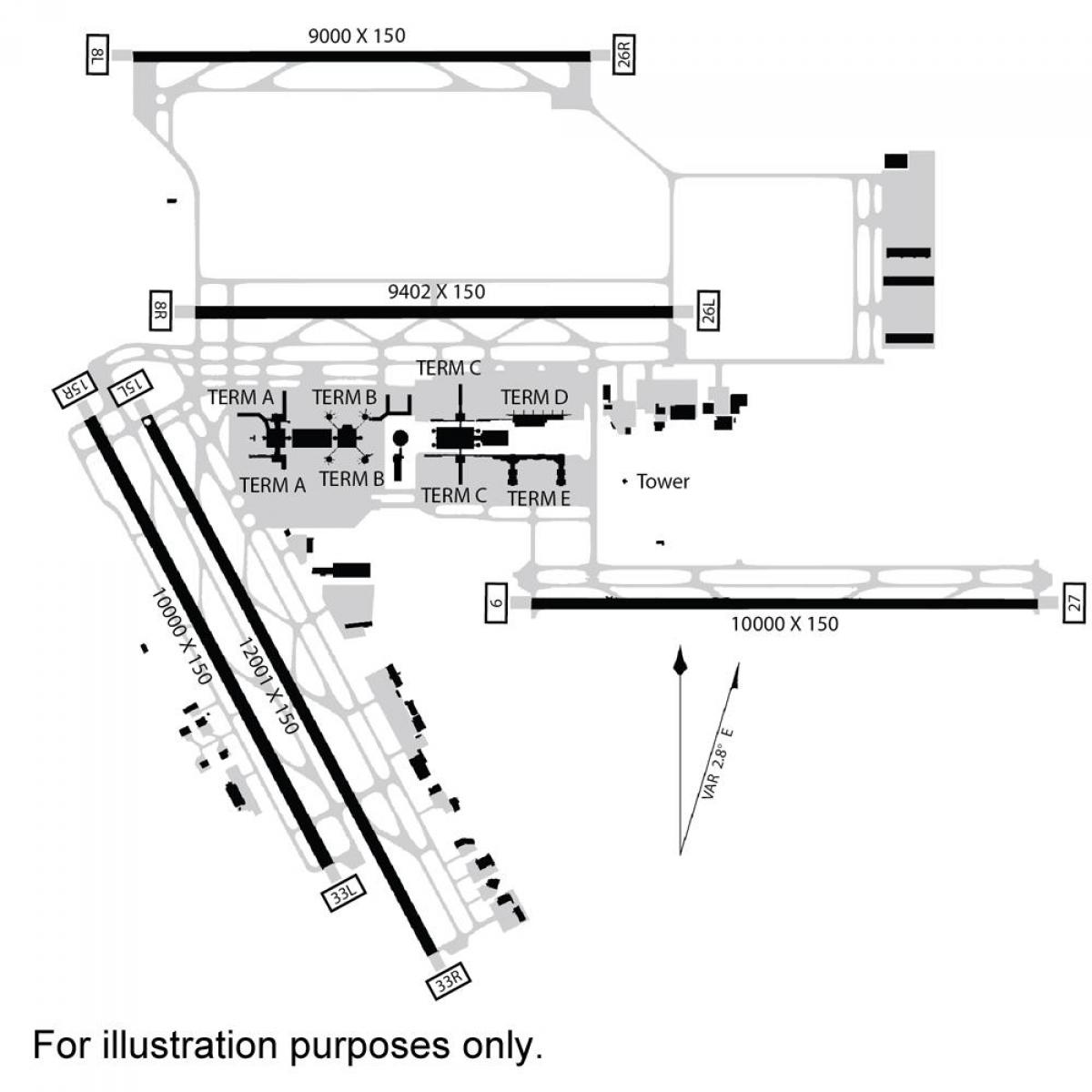 Ջորջ Բուշը Միջազգային օդանավակայանը քարտեզի վրա