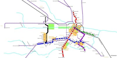 Մետրոյի Երկաթուղային Հյուսթոնի քարտեզի վրա
