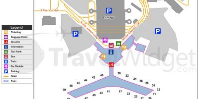 Հյուսթոնի օդանավակայան տերմինալ քարտեզ